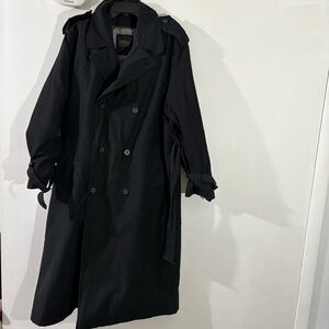 Vtg Newport Harbor Double Breasted Trench Coat Detachable Plaid Lining Mens 38R